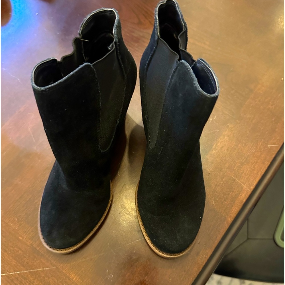 Black Lucky brand wedge boots